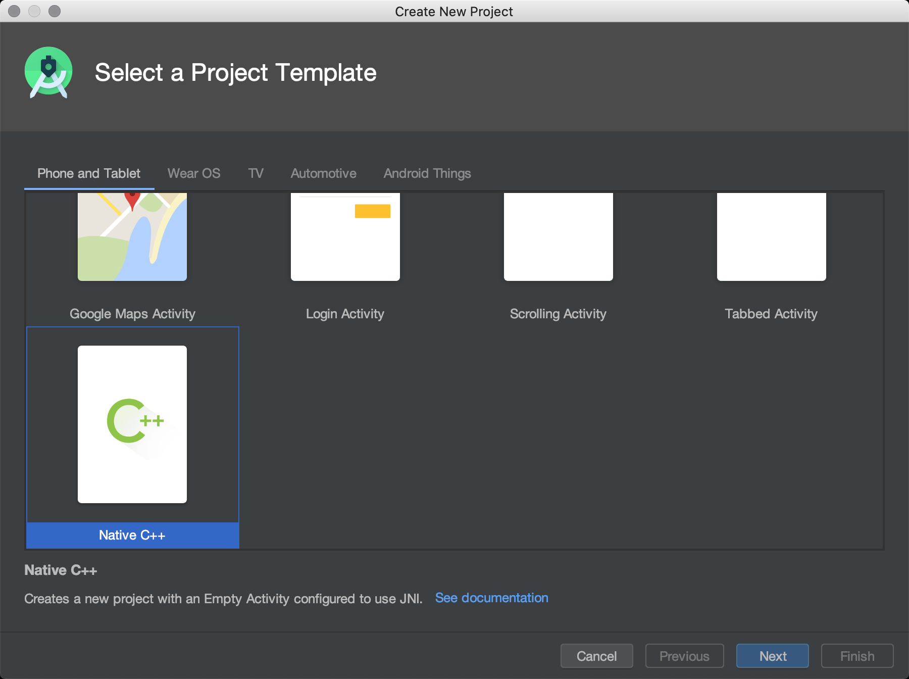 Select a Project Template